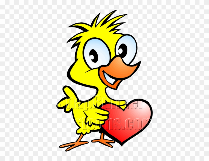 Chicken Holding Heart Mascot Logo - Chicken With Heart Clipart