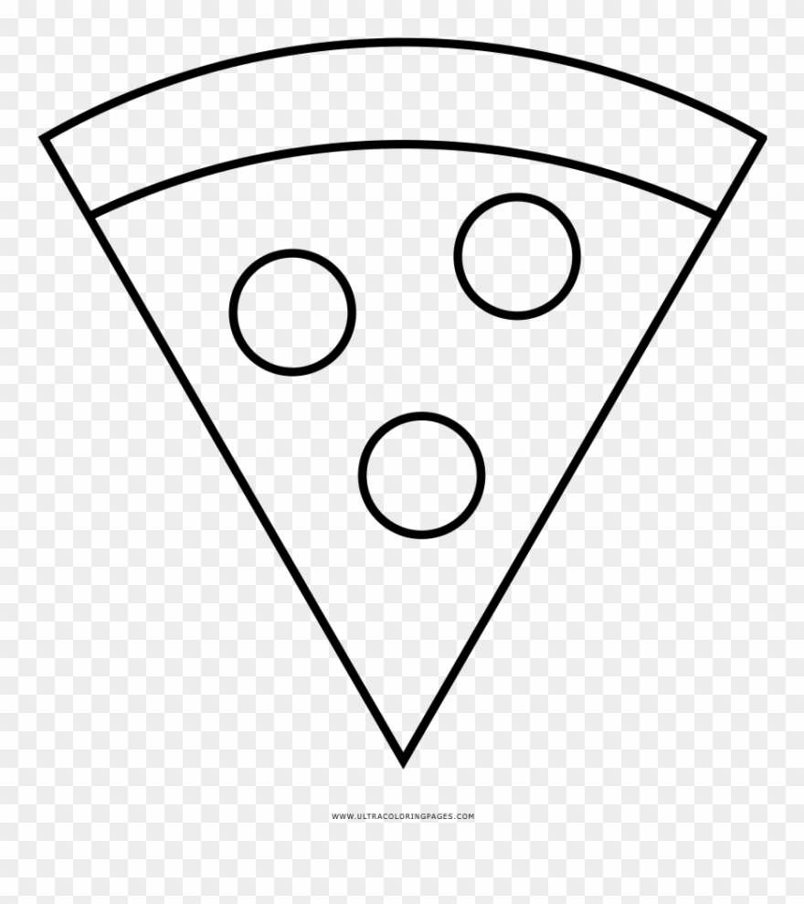 Pizza Coloring Page - Line Art Clipart