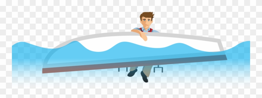 Boat Capsizing - Cartoon Clipart