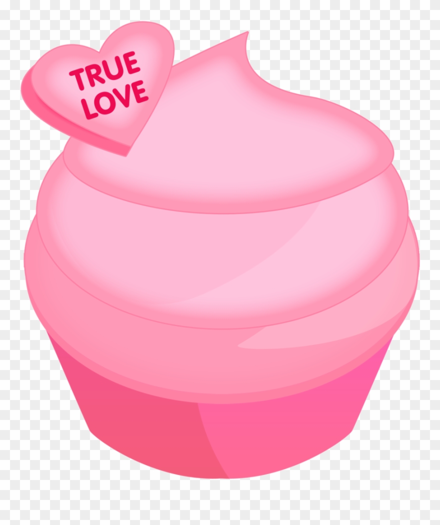 Pink Cupcake Clipart For Valentines Day - Cupcake Valentine Day Clip Art - Png Download