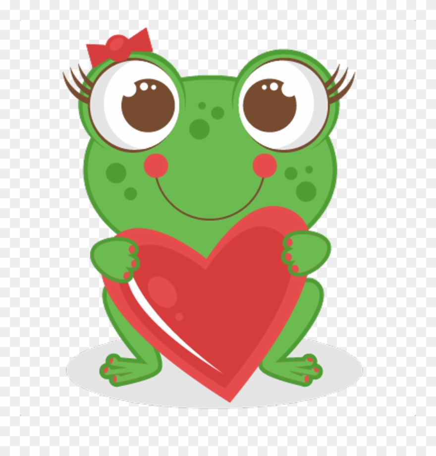 Valentine Sticker - Cute Girl Frog Cartoon Clipart