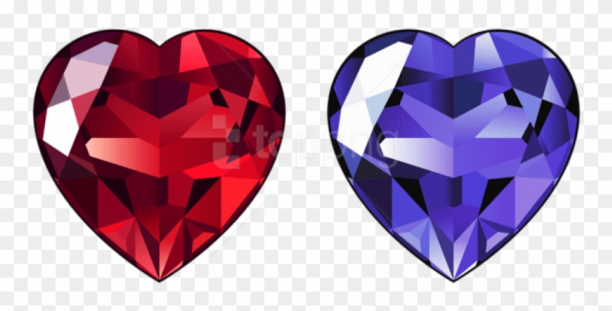 Free Png Download Transparent Diamond Hearts Clipart - Blue Diamond Heart Png