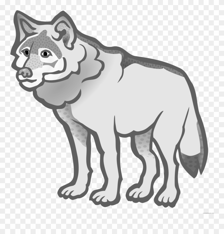 Wolf Animal Free Black White Clipart Images Clipartblack - Clip Art Black And White Wolf - Png Download