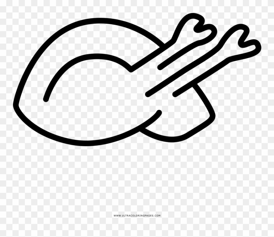 Roast Chicken Coloring Page - Frango Assadodesenho Clipart