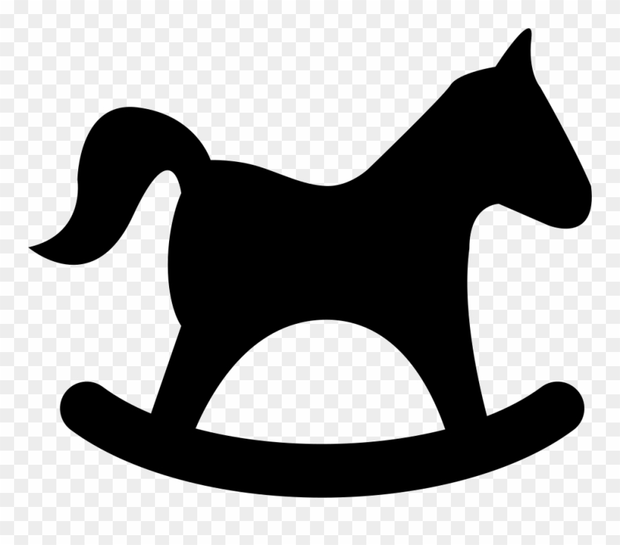 Horse Rocker Black Side Shape Comments - Silueta De Caballito De Madera Clipart