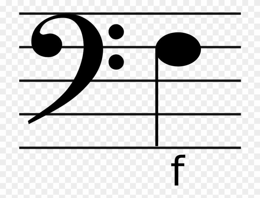 Clef Note Clipart Bass Clef - F On Bass Clef - Png Download