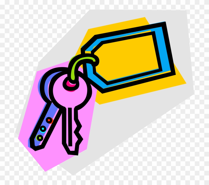 Vector Illustration Of Security Keys On Keyring Clipart
