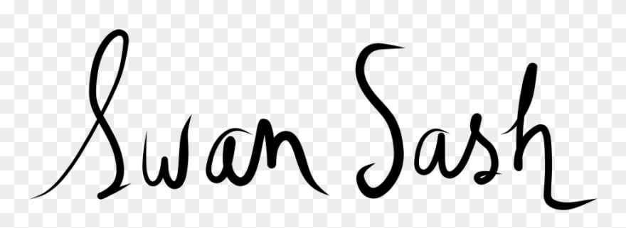 Swan Sash Tie Title Image - Calligraphy Clipart