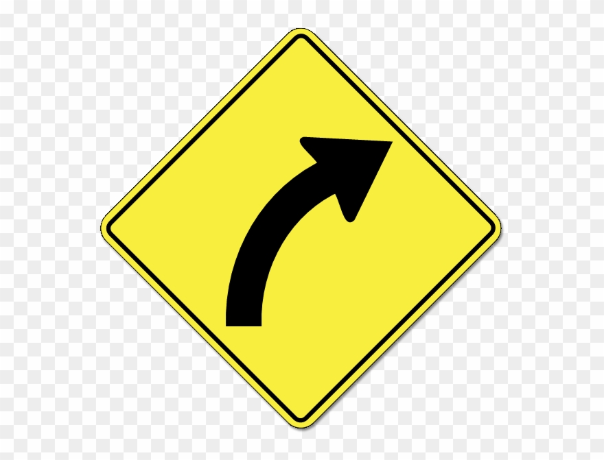 Which Sign Indicates The Road Makes A Sharp Turn To - Right Turn Road Sign Clipart