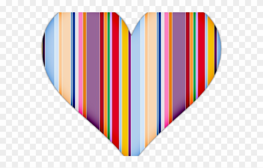 Heart With Vertical Lines Clipart