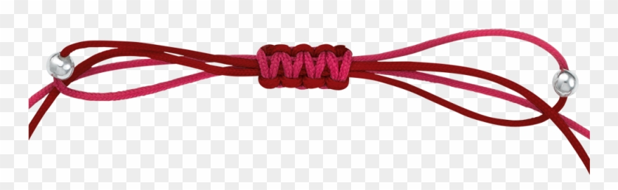 Pink And Red Cord And Twisted Shape In Sterling Silver, - Bracelet Clipart