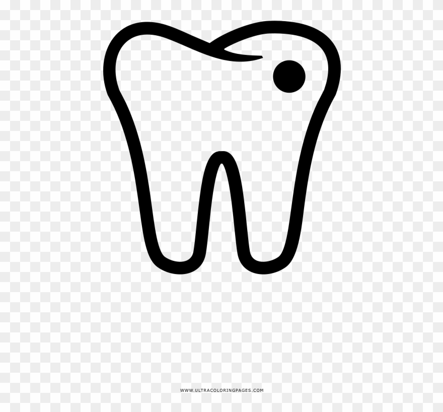 Tooth Cavity Coloring Page Clipart