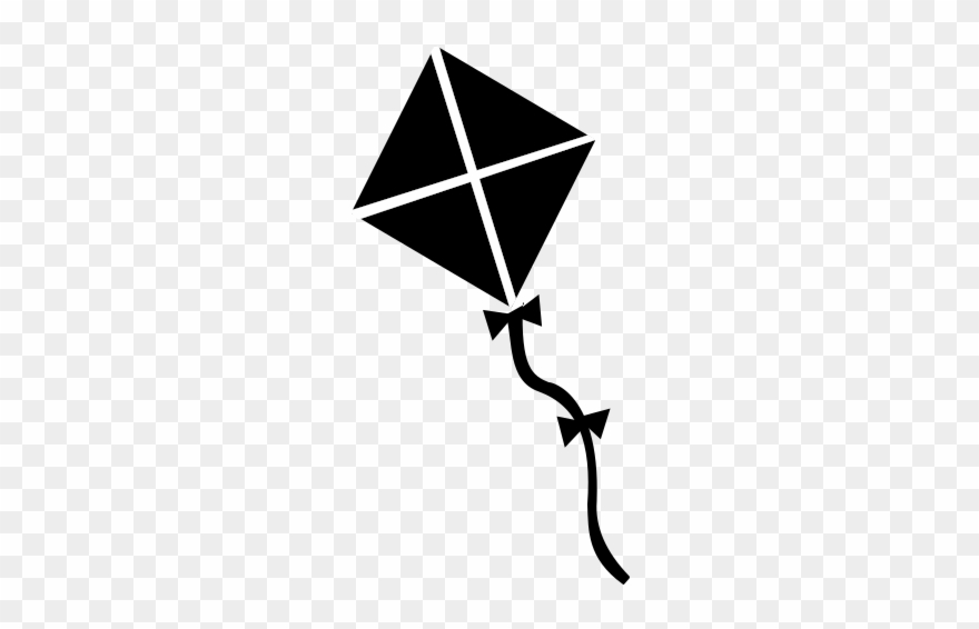 Medium Image - Transparent Kite Clipart Black And White - Png Download