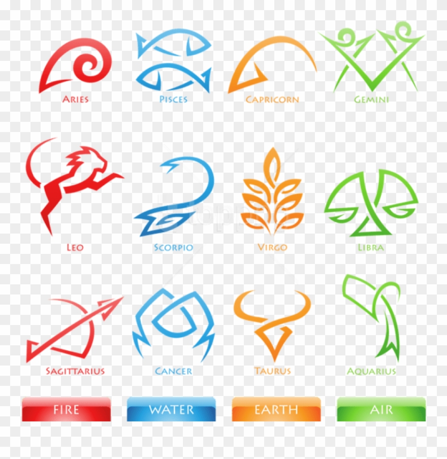 Free Png Download Colourful Zodiac Signs Set Large - 19 June Star Sign Clipart
