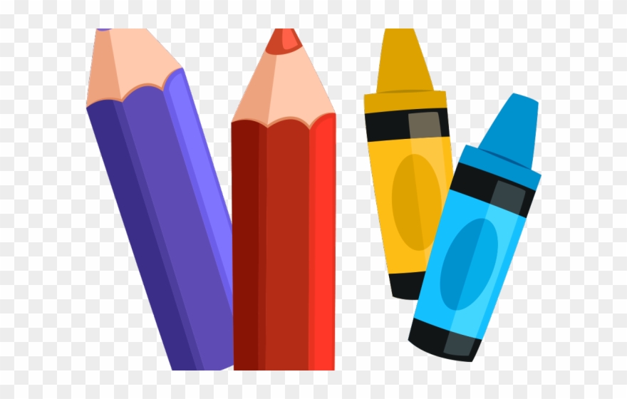 Crayon Clipart Paint - Crayon And Pencil Cartoon - Png Download