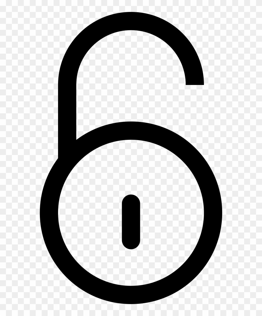 Unlocked Circular Padlock Outline Comments Clipart