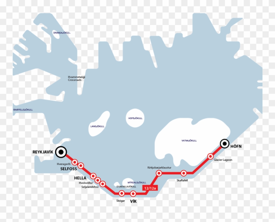 Leið 12 Höfn - Plane Crash Iceland Map Clipart