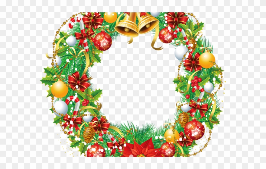 Classy Clipart Monogram Wreath - Transparent Christmas Wreath - Png Download
