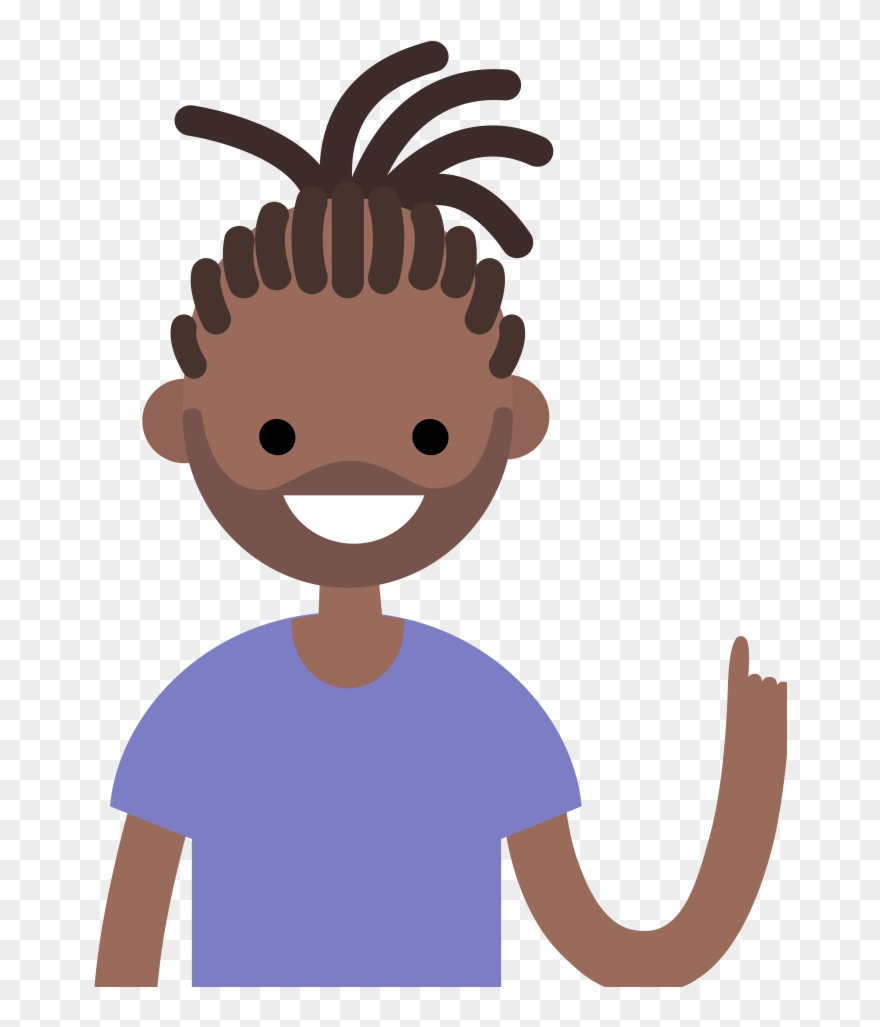Persona John Wa3 - Cartoon Character With Short Dreads Clipart