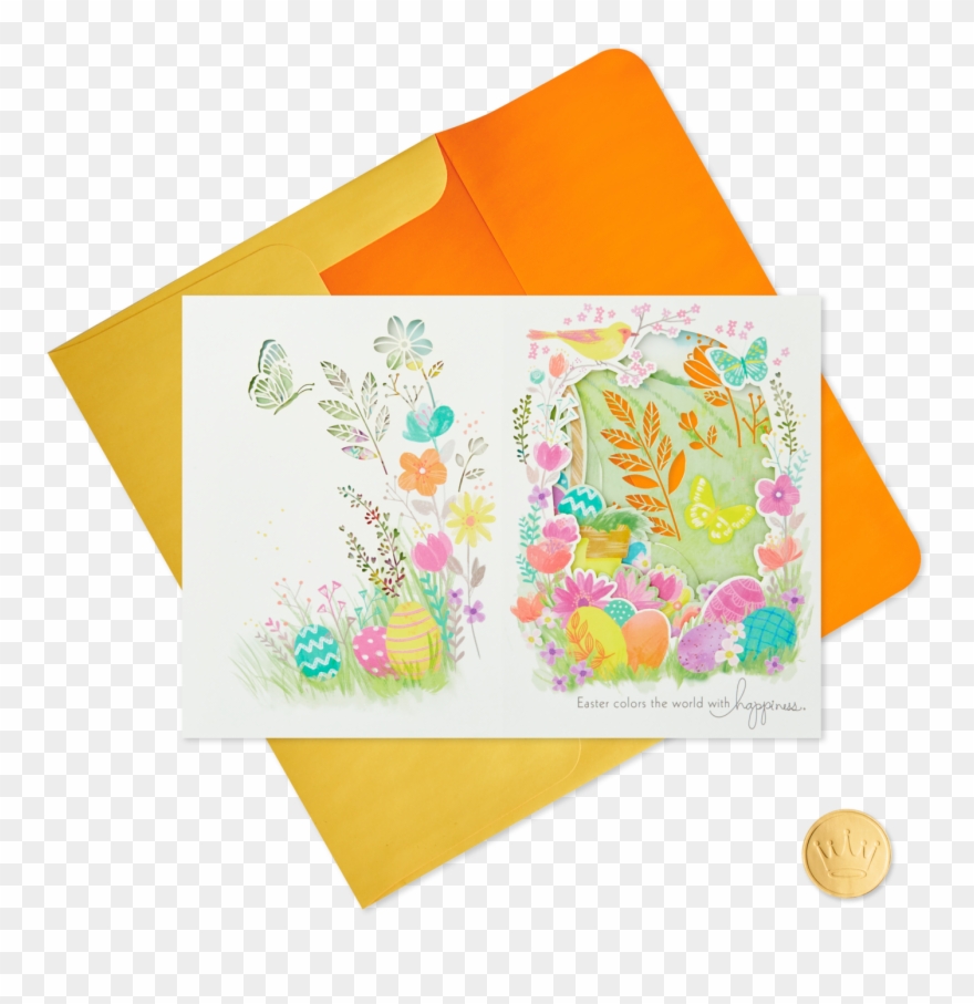 Color The World With Happiness Pop Up Shadow Box Easter - Paper Clipart