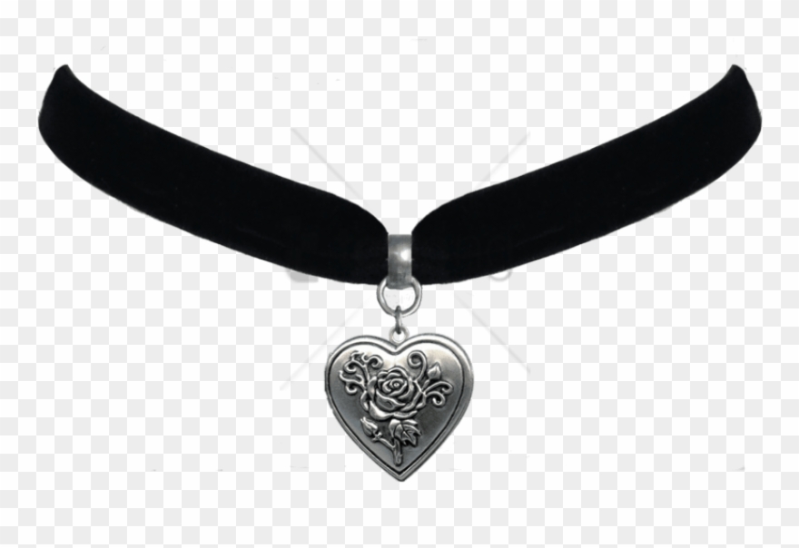 Free Png Download Heart Rose Locket Choker Necklace - Locket Clipart
