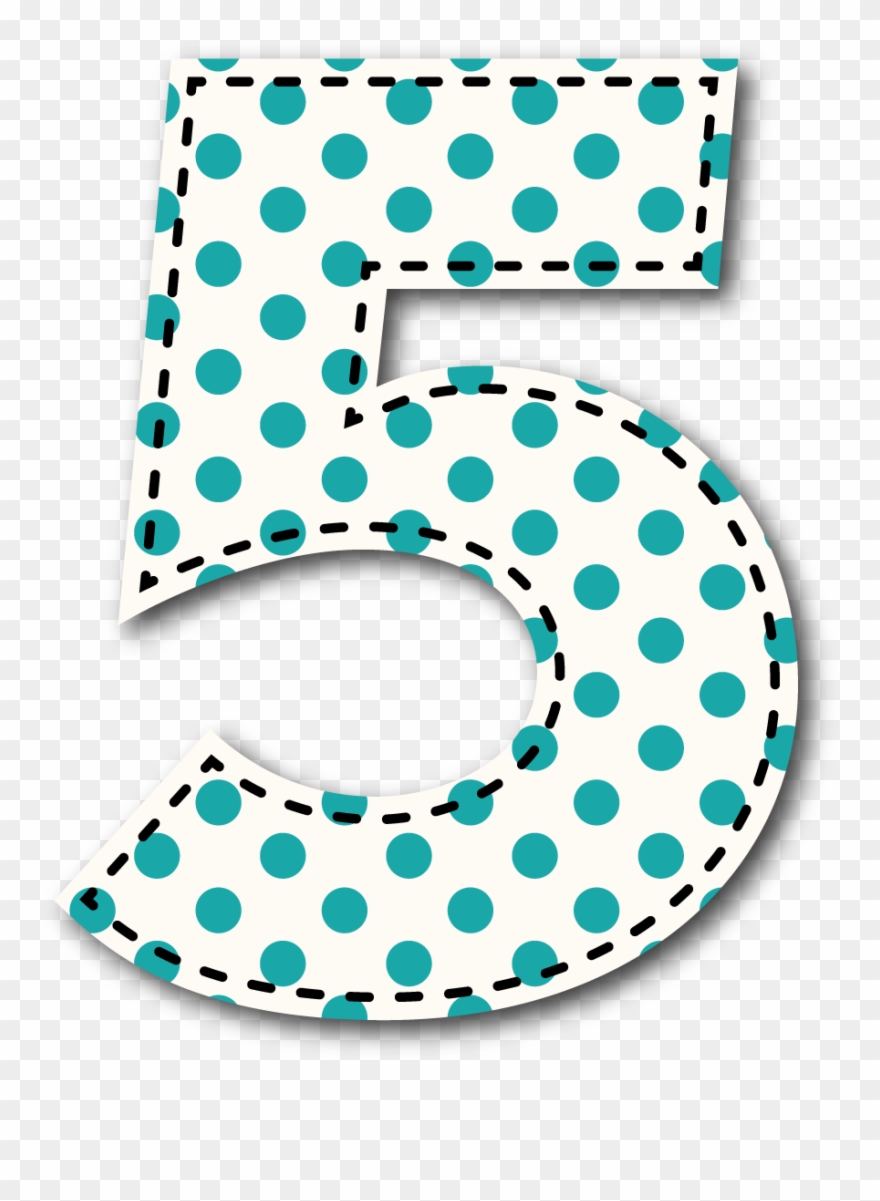 5 Número Birthday Clips, Printable Numbers, Alphabet - Numero 5 Poá - Png Download