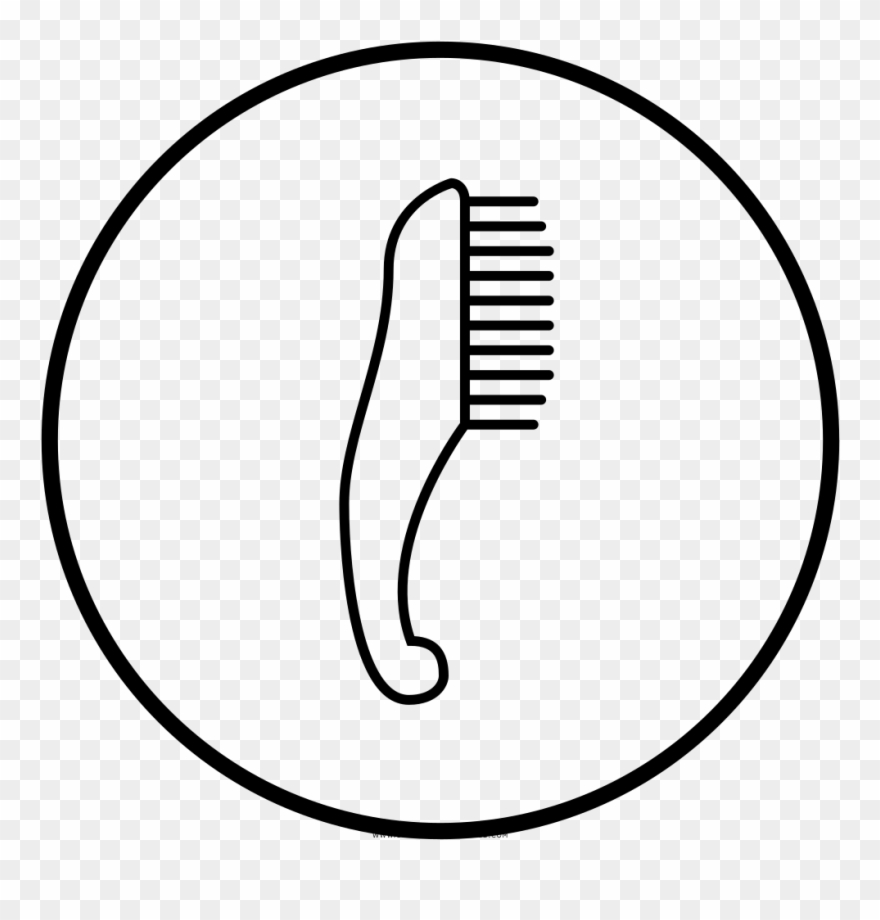Hairbrush Coloring Page - Line Art Clipart