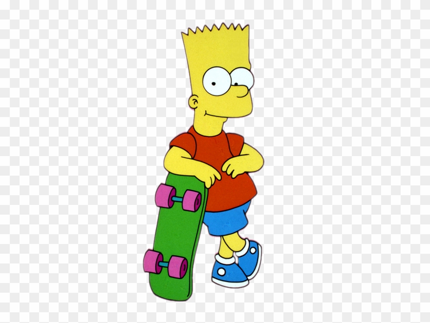Simpsons - Bart Simpson With Skateboard Clipart