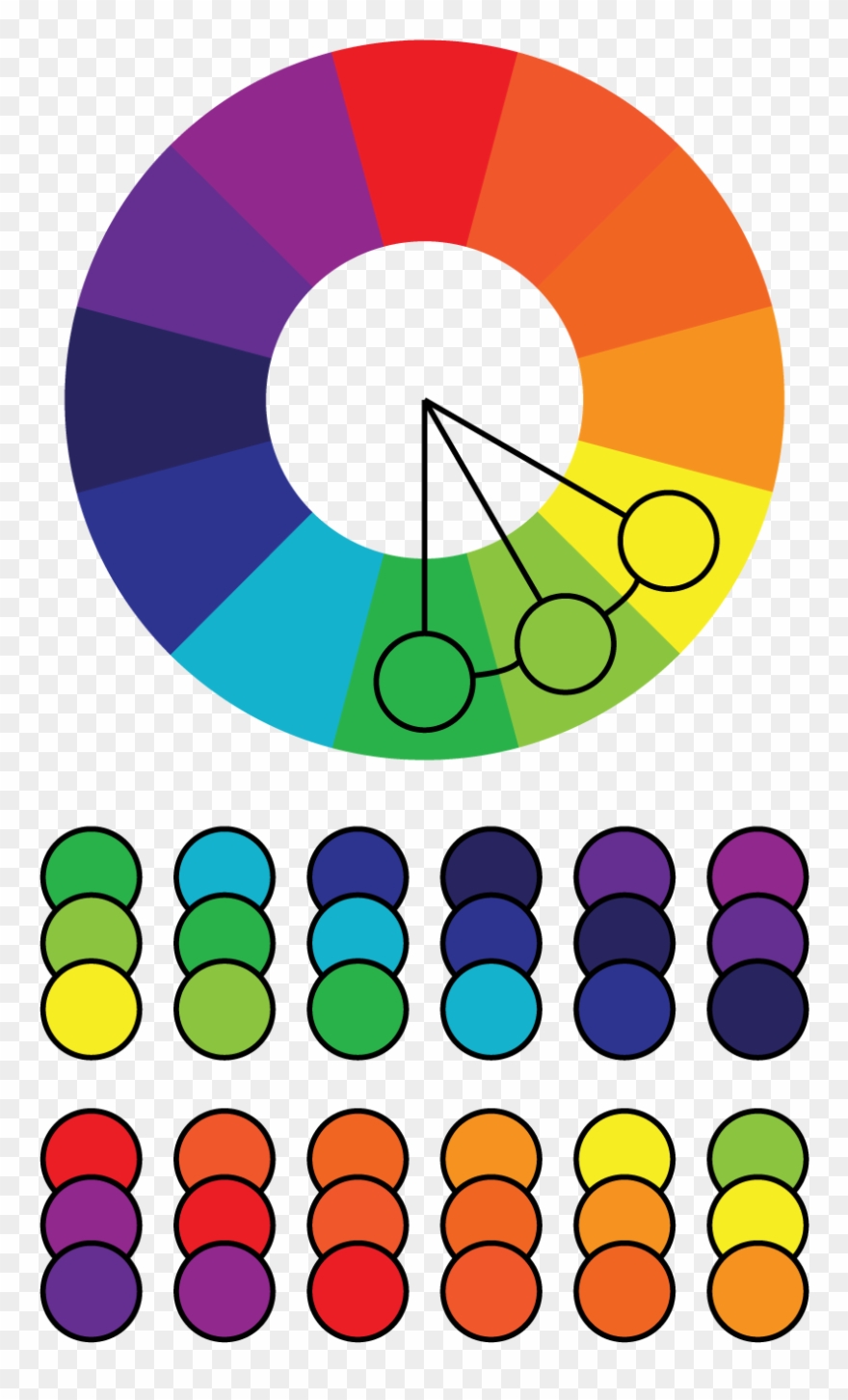 Analogous Colors - Analogous Mandala Colors Clipart