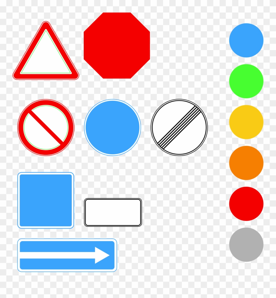 Template Of Road Signs By @rones, Templates Of European - Road Sign Shape Meaning Uk Clipart