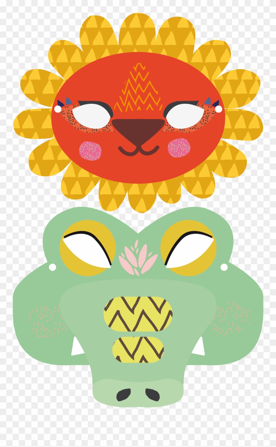 Free Printable Animal Masks Dschungel, Geburtstag, - Mask Clipart