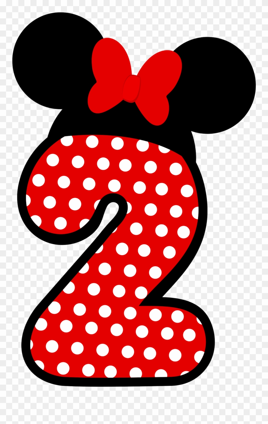 Números A Lo Minnie En Rojo - Numero 2 Minnie Vermelha Clipart