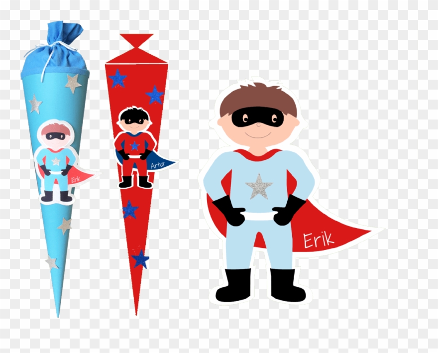 Geschwistertüte Superheld Mit Namen Online Bestellen - Cartoon Clipart