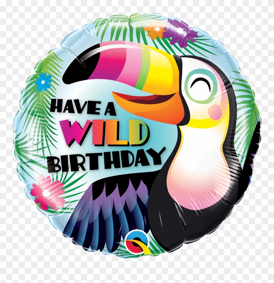 Folienballon Wilder Geburtstag Mit Tukan 45cm - Balloon Clipart
