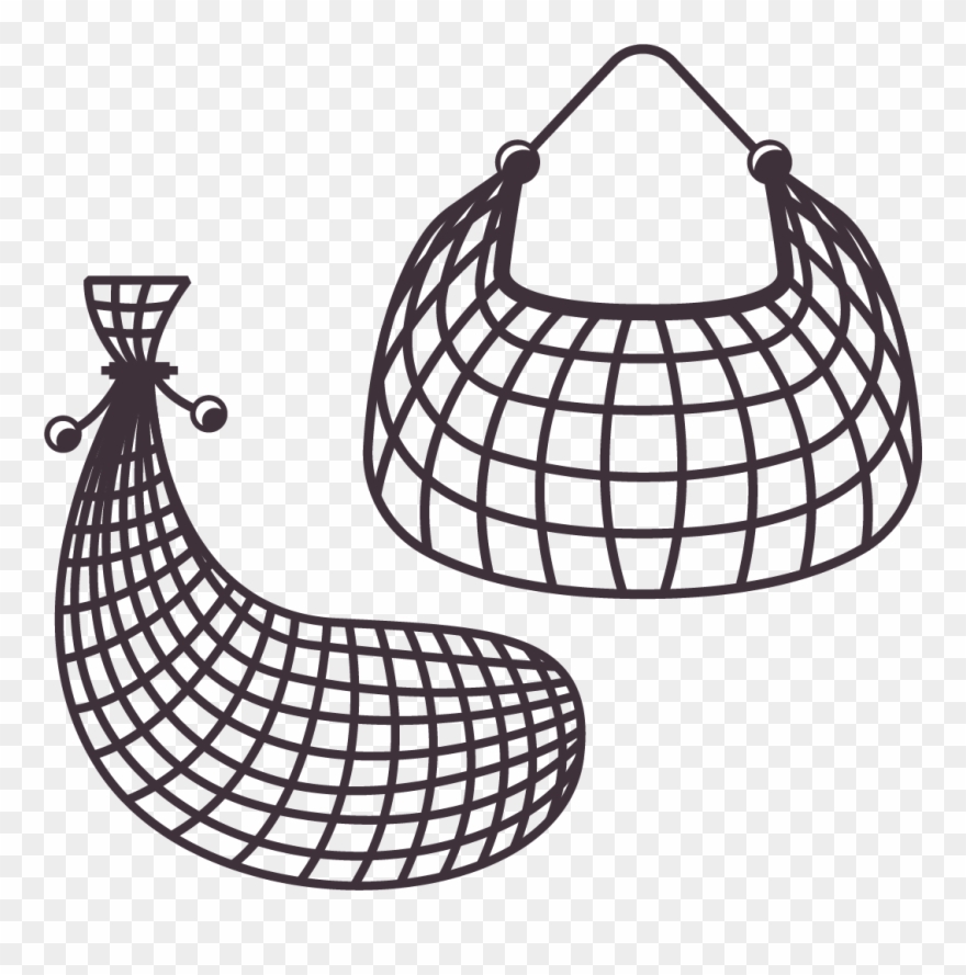 Fish Trap Clipart - Fish Net Clipart Black And White - Png Download
