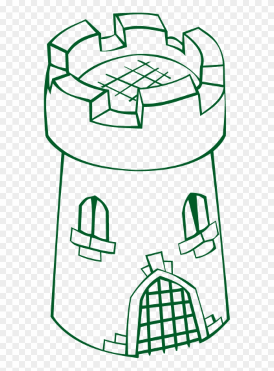 Castle Watch Tower Outline - Draw A Castle Tower Clipart