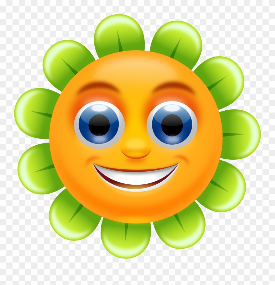 Clipart - Smiling Flower Clipart - Png Download