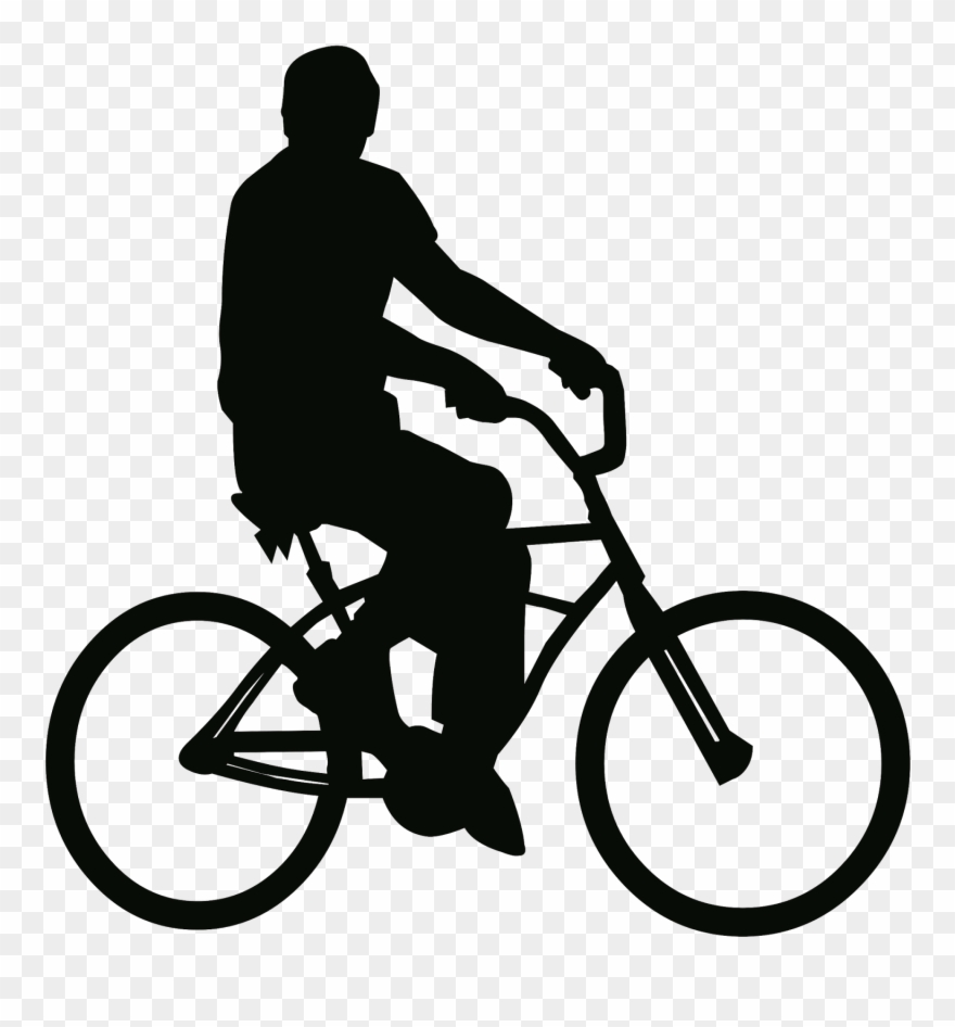 Gegen 15 Uhr Fuhr Der 83 Jährige Mit Seinem Elektrofahrrad - People Bike Silhouette Png Clipart