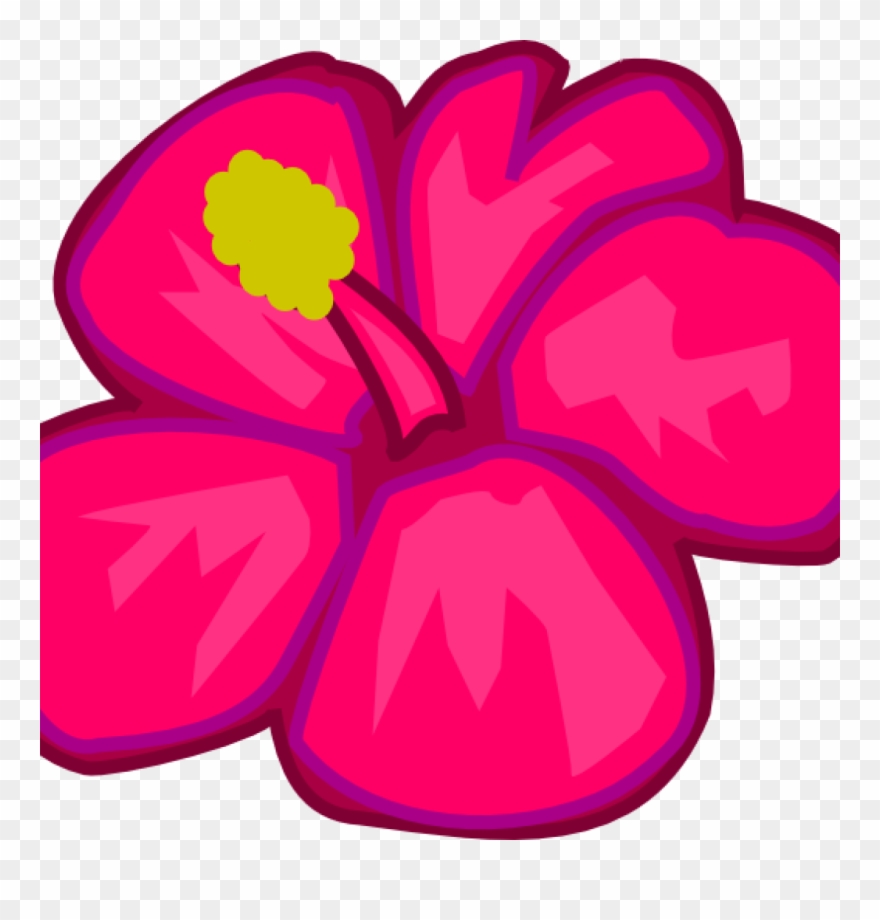 Hawaiian Flower Clipart Hawaiian Flower Clip Art Clipart - Draw A Tropical Flower - Png Download