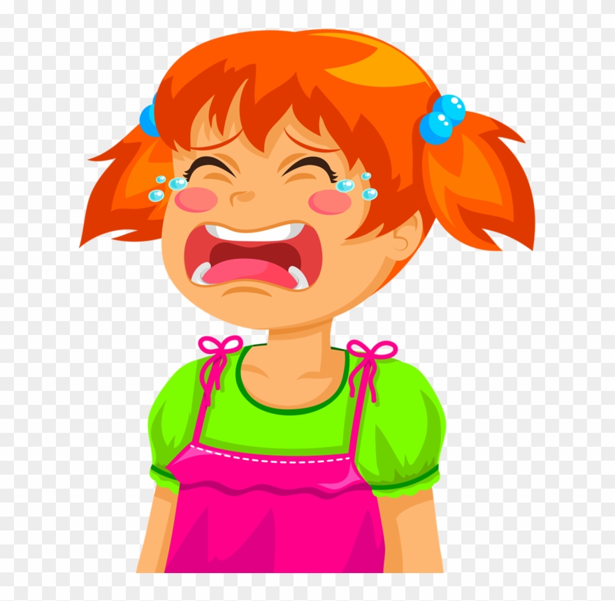 Crying Clipart Toddler - Crying Girl Cartoon Png Transparent Png