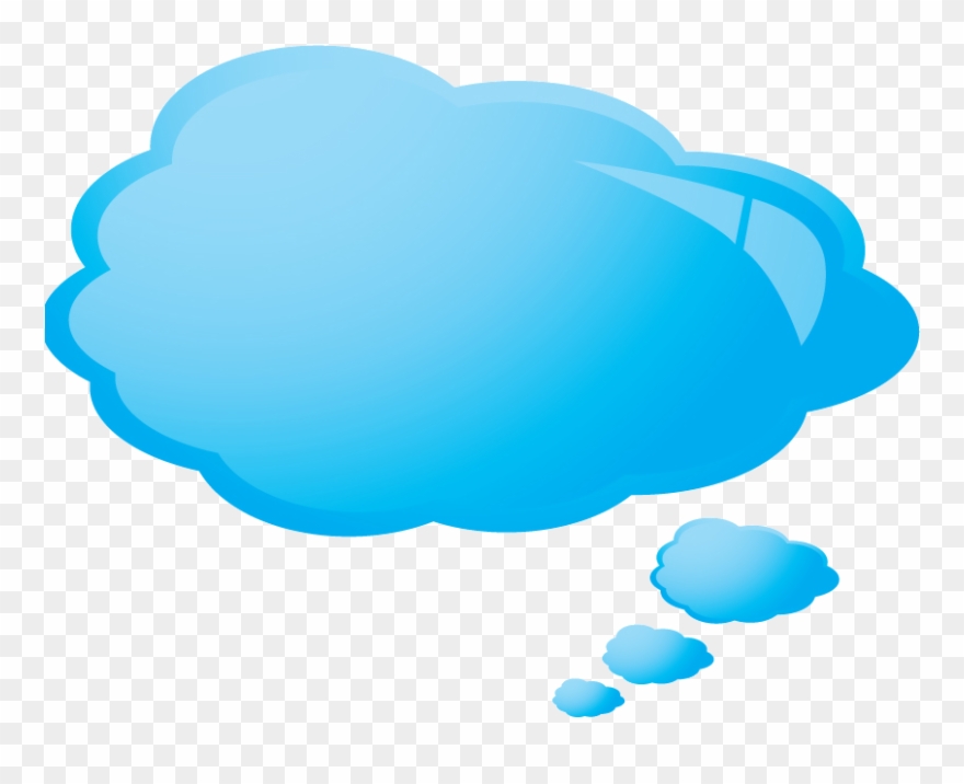 Blue Thought Cloud Clipart