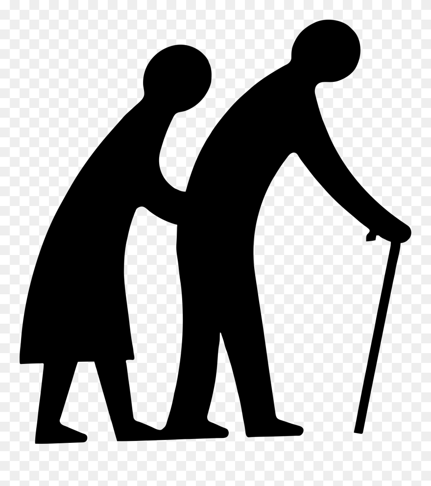 Old Age Animal Silhouettes Computer Icons Man - Old People Clip Art - Png Download
