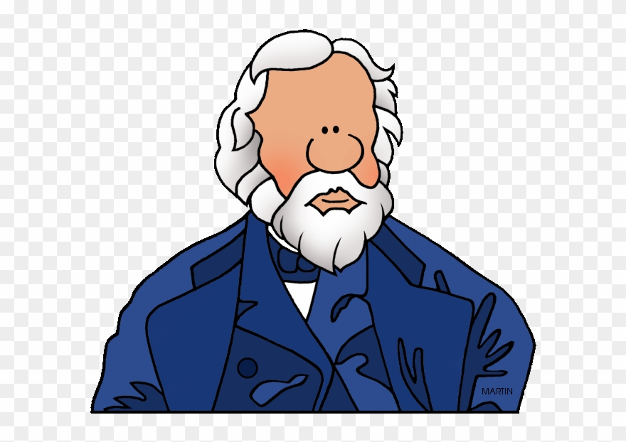 United States Clip Art By Phillip Martin, Famous People - Henry Wadsworth Longfellow Clipart - Png Download