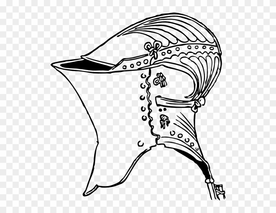 Old Knight Helmet Drawing Clipart