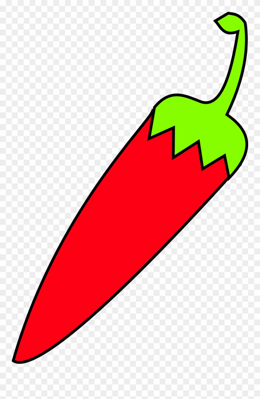 Onlinelabels Clip Art Red Chili With Green Tail Bill - Red Chilli Clip Art - Png Download