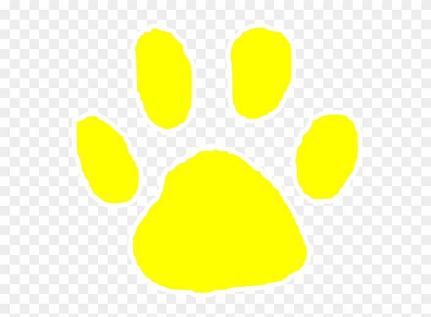 Black And Yellow Paw Print Clipart