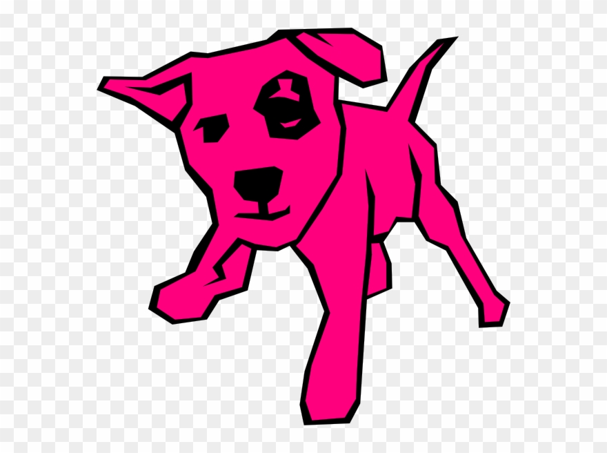Pink Dog Cliparts - Dog Clip Art - Png Download