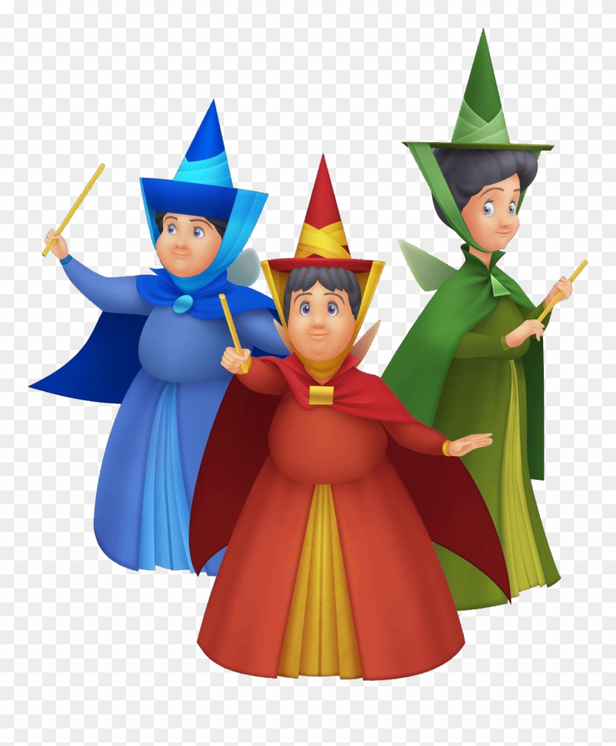 Kingdom Hearts Series - Flora Fauna And Merryweather Clipart