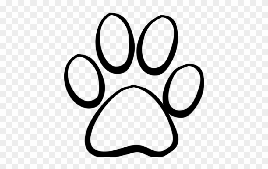 Tiger Paw Clipart - Paw Print Outline Tattoo - Png Download