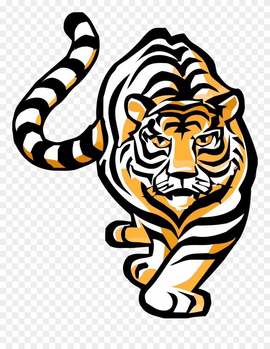 J P Case Middle School Tiger Williston - Black And Gold Tigers Clipart